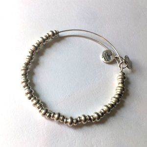 Alex and Ani beaded shiny silver bracelet